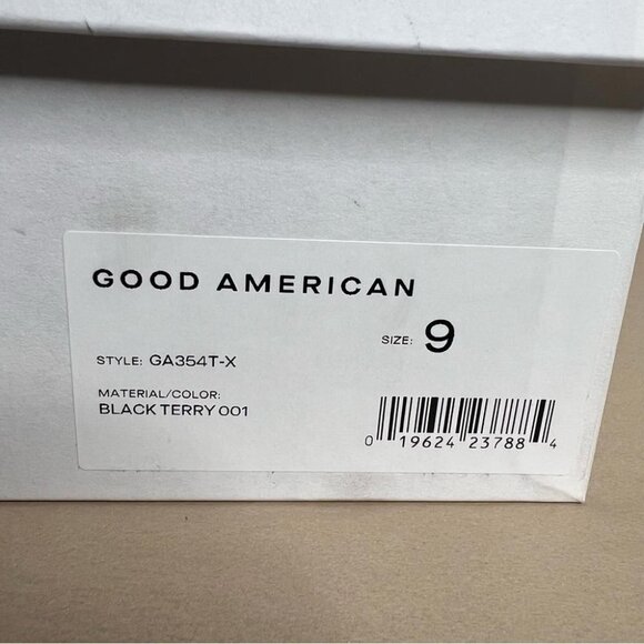 Good American Womens Size 9 Terry Ankle Wrap Sandals Black Stiletto NEW Slide On - Picture 9 of 13